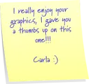 I really enjoy your graphics thumbs up carla