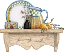 Country Shelf with Pears