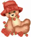 bear with roses