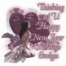 My Mauve Heart - Thinking of you, Happy New Year, Hugs Evelyn