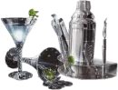 Silvered Martini Glasses