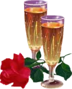 Martini Glasses with Rose