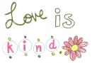 love is kind with animated flower & glitter text ok love is kind