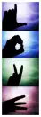 L O V E hands letter clipart