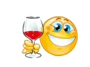 smiley drinking wine
