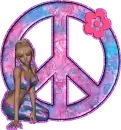 groovy peace sign hippie chick