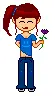 Girl holding a flower