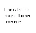 Love never ends