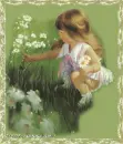 girl picking flowers
