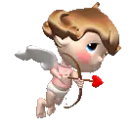 cupid flying with bow