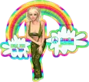 groovy rainbow hippie chick make love not war (janie)