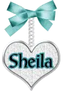 Blue bow with heart- Sheila