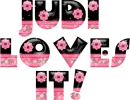 pink flower font , judi