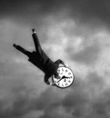 time clock man sky 