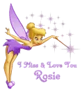 Tinkerbell Purple GlitterSparkled - I Miss & Love You Rosie