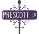 purple street sign prescott LN
