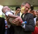 baby pee on BUSH lol!