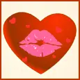 Heart with kiss in it