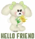 Dog with Hello text