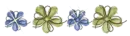 Blue and green flowers