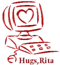 Valentine on Computer - Hugs, Rita