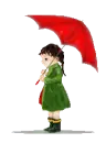 girl playing the rain