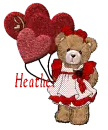 valentines bear with name Heather