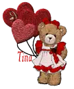 valentines bear with name Tina