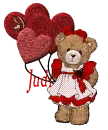 valentines bear with name Judi