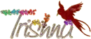 Floral Vines Bird Text - Trishna
