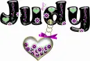 Green & Pink Font, Judy