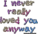 i never loved u...