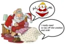 santa dreams of snow-woman