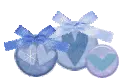 Blue hearts and bows