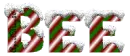 snow candy cane bee