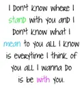 i didn't know where i stand....
