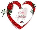 Red heart & Rose with name