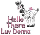 zebra hello there luv donna