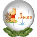 baby pooh jules snowglobe