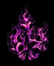 flaming skulls