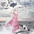 Beautiful lady sea