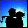 Kiss-Blue Background