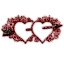 2 glowing hearts