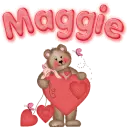 Valentine teddy with heart- Maggie