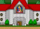mario eating in front of castle