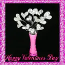 metal heart flowers in a vase