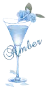 Rose Cocktail Glass Blue - Amber