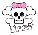 Lizzy-skull,pink bow