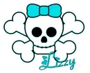 Lizzy-flashing skull w/h bow