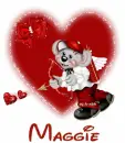 Bear in Heart with Maggie name
